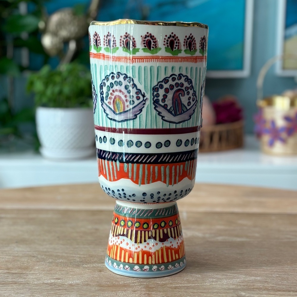 Anthropologie Painted Elza Vase, Large